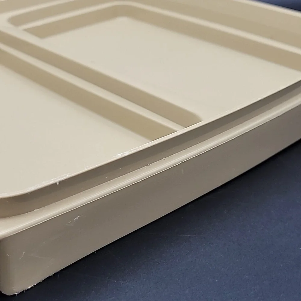 Vintage Tupperware Almond Deviled Eggs‎ Keeper Tray w Lid 723 722